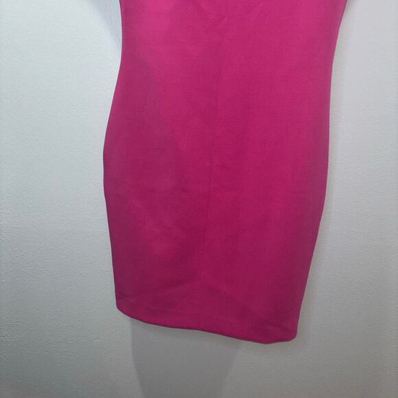 LIKELY Hot Pink Bodycon Short Sleeve Cocktail Sheath Dress - Size 4 - Picture 7 of 12